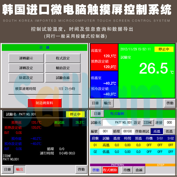 冷熱沖擊箱觸摸屏系統(tǒng)介紹
